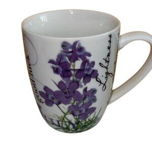 Giftcraft July Delphinium Ruby Birthstone Mug 12 Oz Microwave & Dishwasher Safe